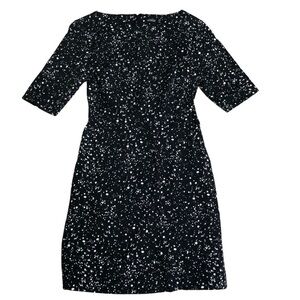 Kate Spade Saturday Black and White Fitted Mini Dress With Square Neckline